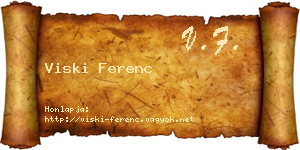 Viski Ferenc névjegykártya
