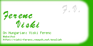 ferenc viski business card